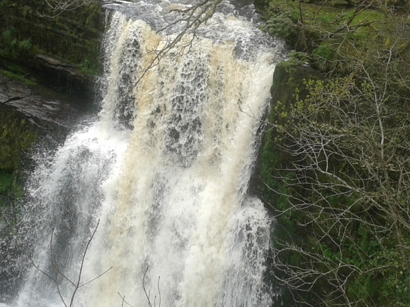 Close up of the Waterfall at Sgwd Clun-Gwgn