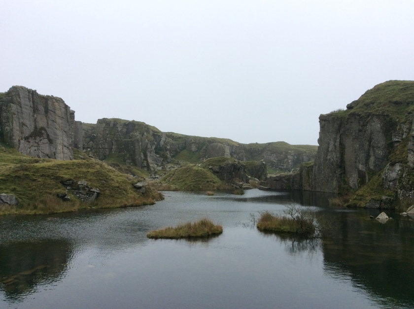 Impressive flooded quarry on the route back into Princetown.